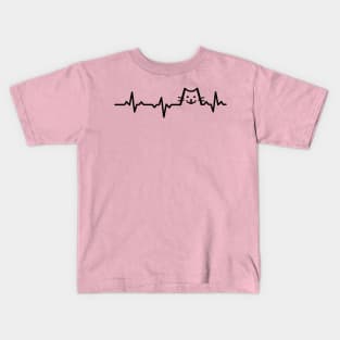 Kitty Heartbeat Black Kids T-Shirt
